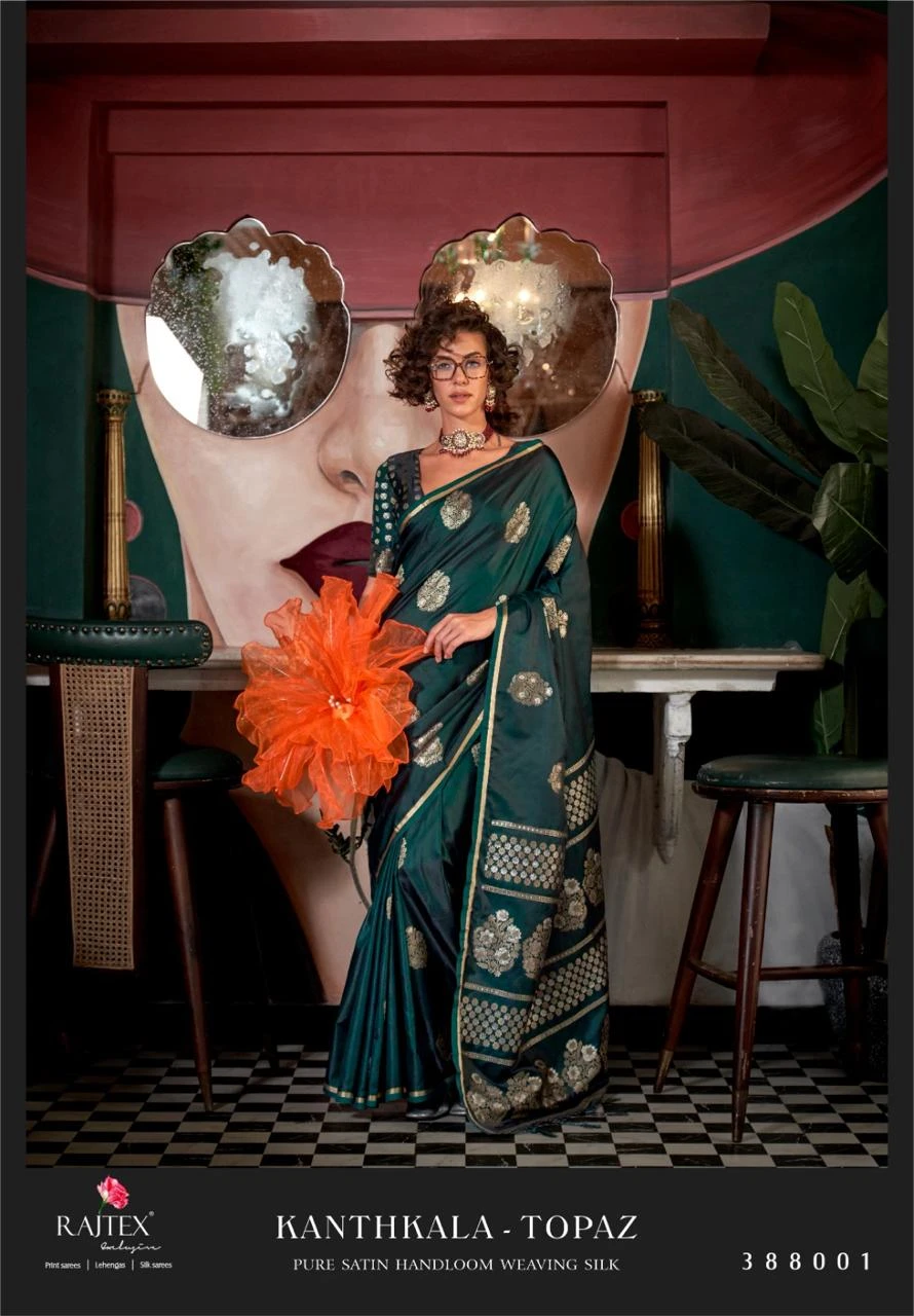 Rajtex Kanthkala Topaz Silk Wholesale Fancy Silk Catalog — Wholesale Sarees, rajtex wholesale from Surat - Gallery Image 13